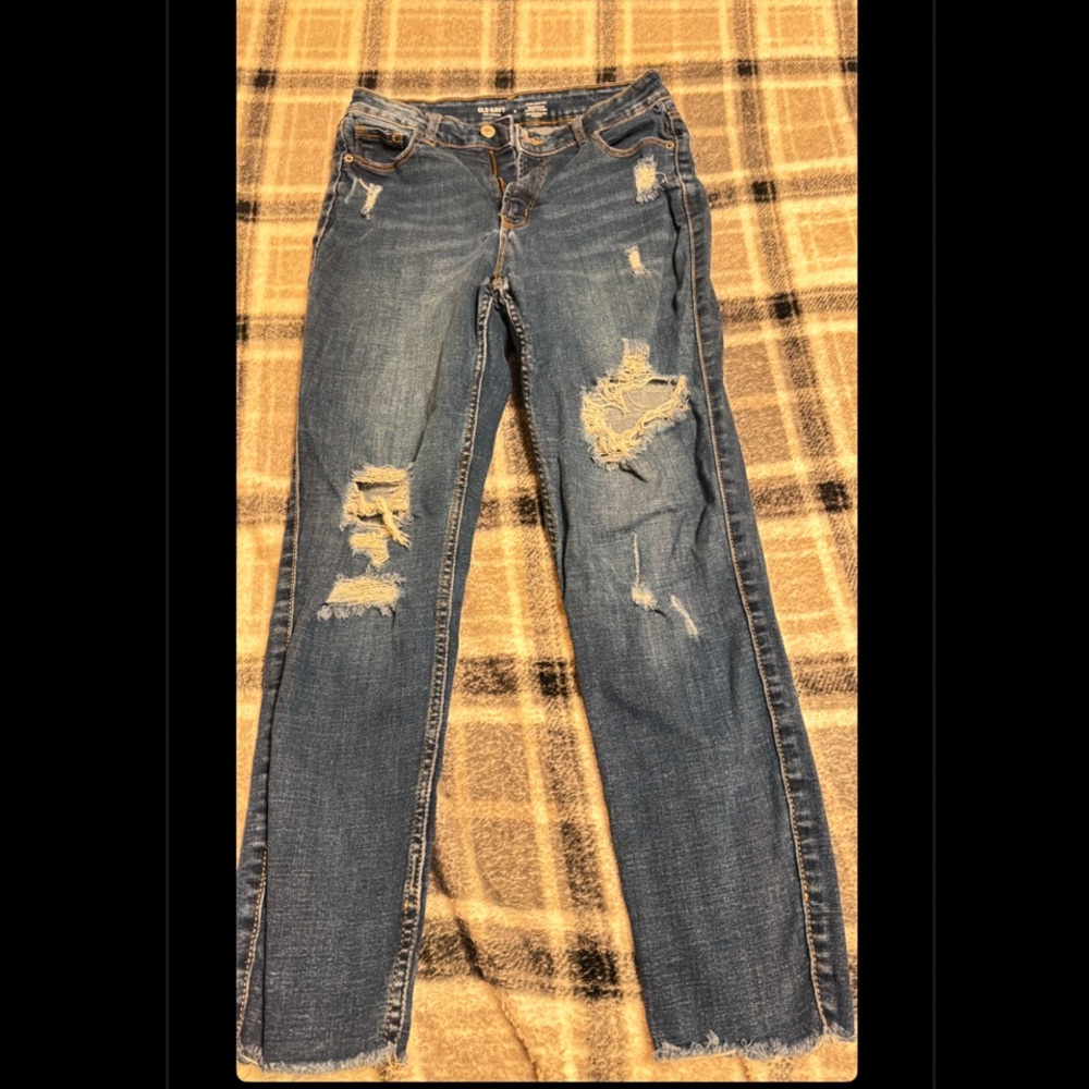 Distressed Blue Jeans